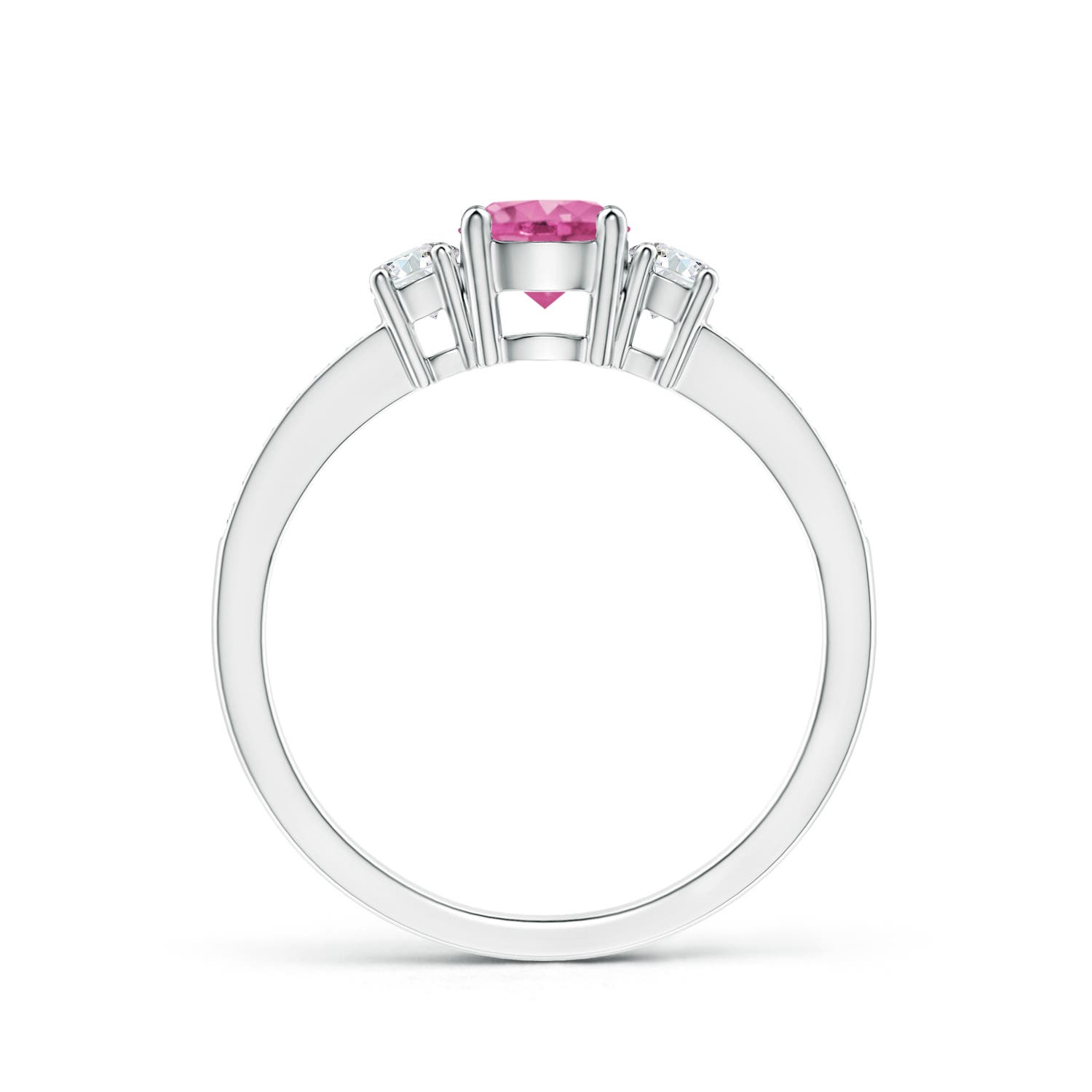 AAA - Pink Sapphire / 0.81 CT / 14 KT White Gold