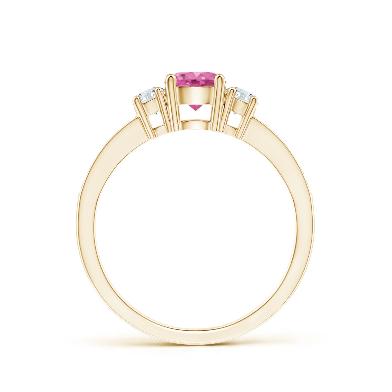 AAA - Pink Sapphire / 0.81 CT / 14 KT Yellow Gold