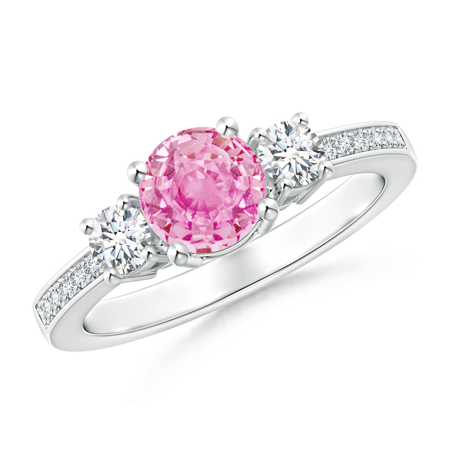 A - Pink Sapphire / 1.31 CT / 14 KT White Gold