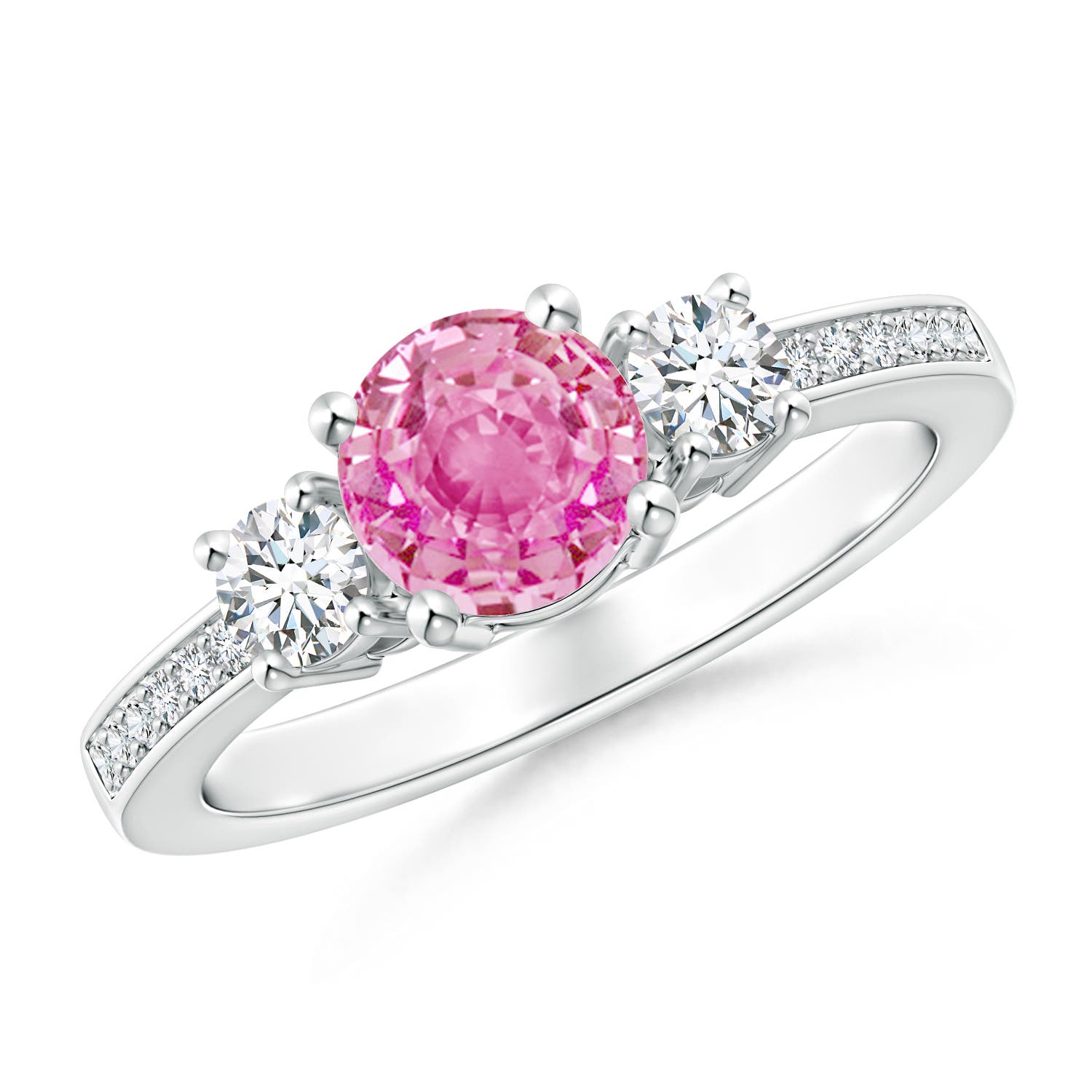 AA - Pink Sapphire / 1.31 CT / 14 KT White Gold