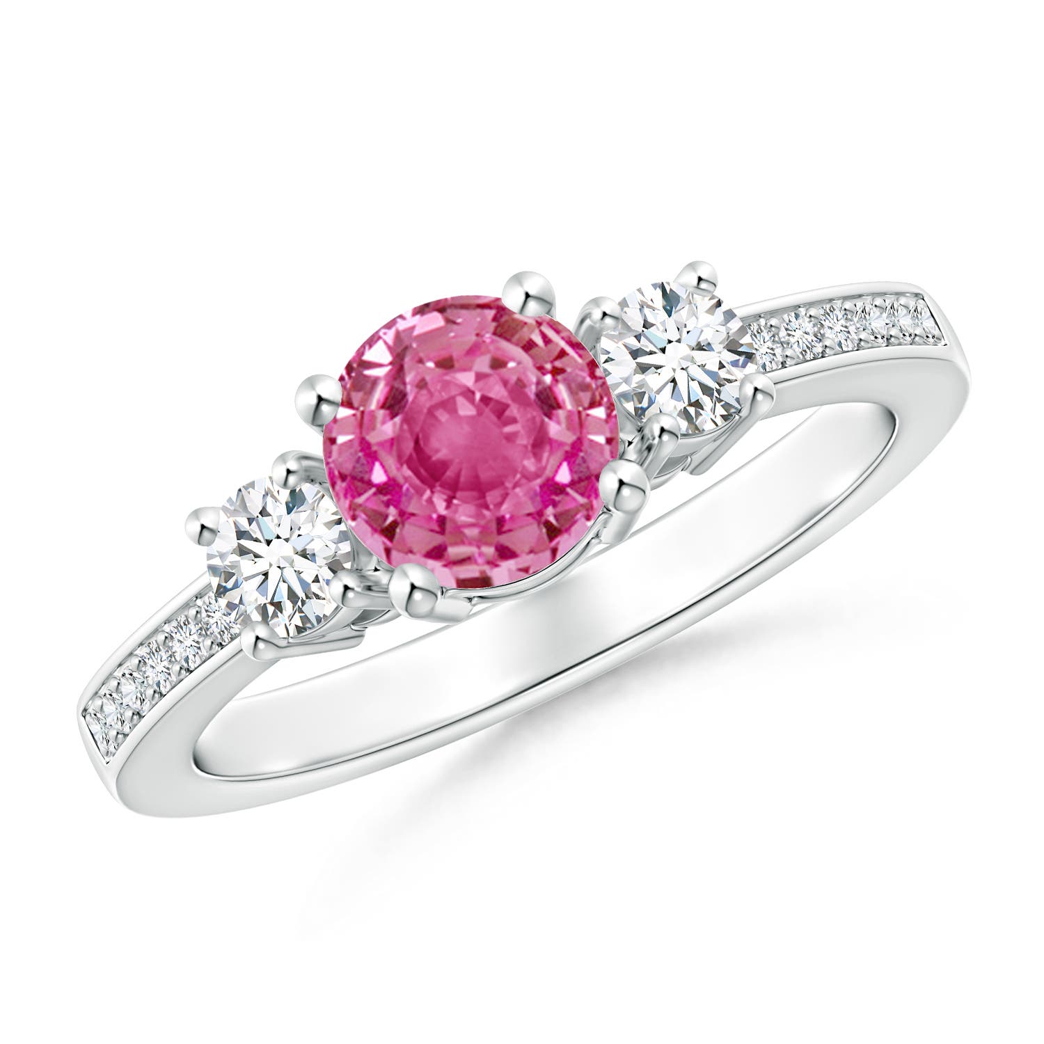 AAA - Pink Sapphire / 1.31 CT / 14 KT White Gold