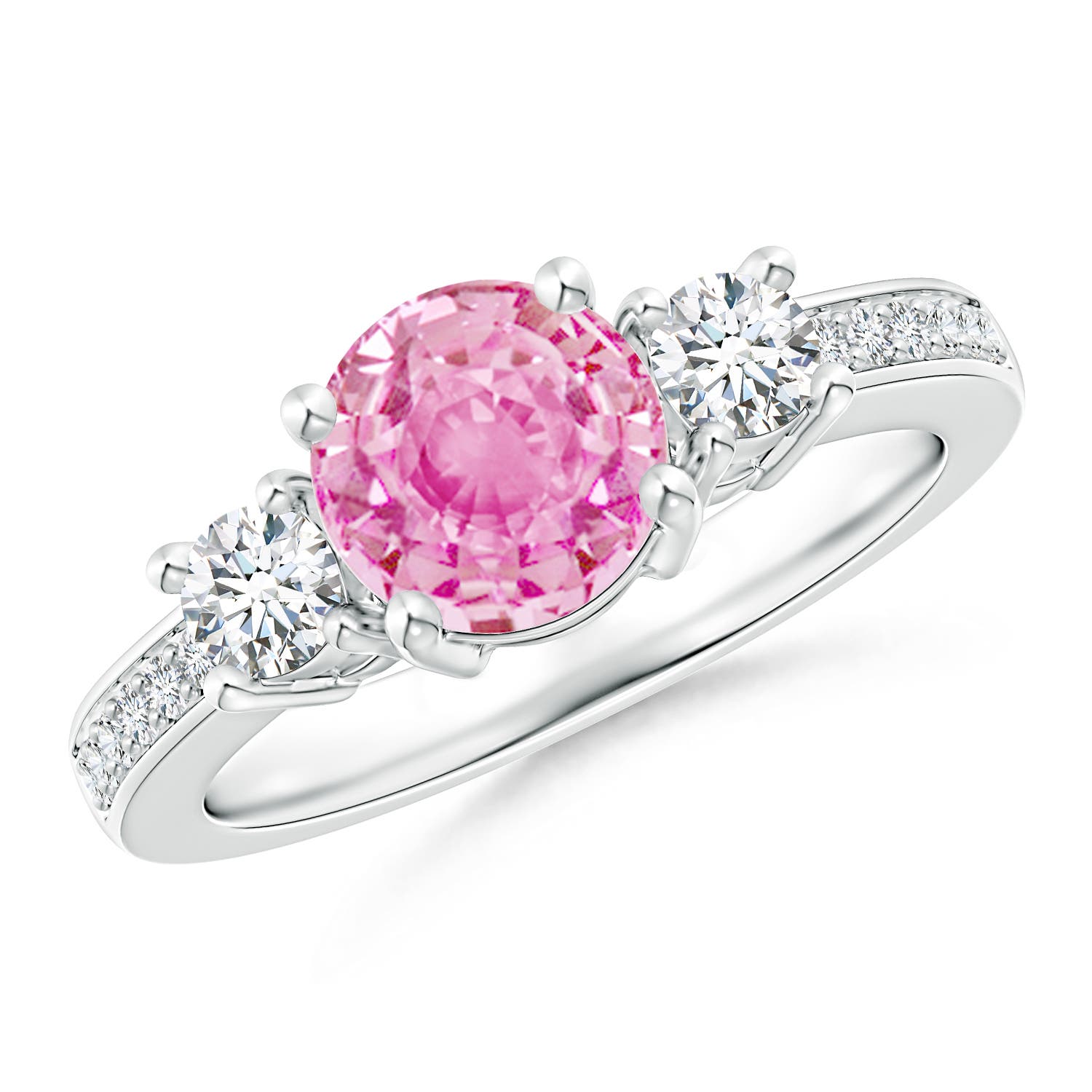 A - Pink Sapphire / 2.04 CT / 14 KT White Gold