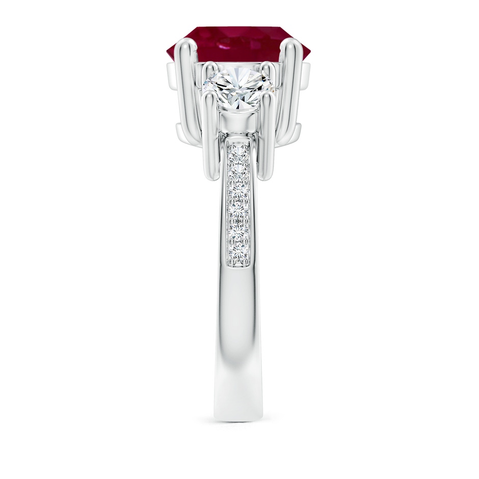 10mm A Classic Three Stone Ruby and Diamond Ring in P950 Platinum side 299