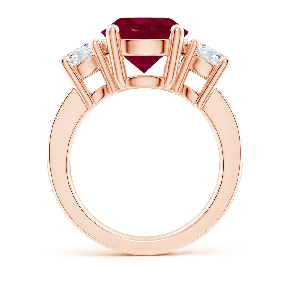 10mm A Classic Three Stone Ruby and Diamond Ring in Rose Gold side 199