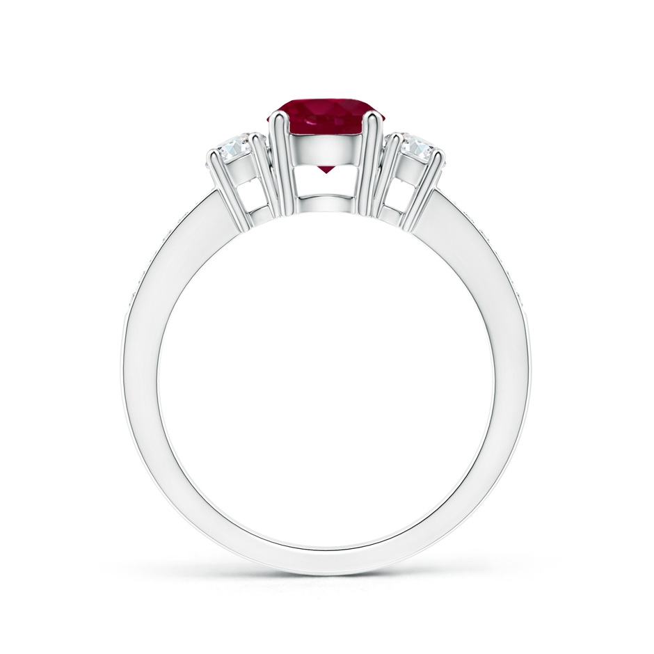 6mm A Classic Three Stone Ruby and Diamond Ring in White Gold side 199