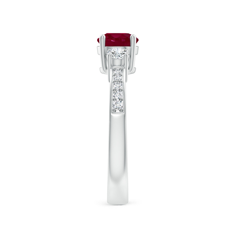 6mm A Classic Three Stone Ruby and Diamond Ring in White Gold side 299