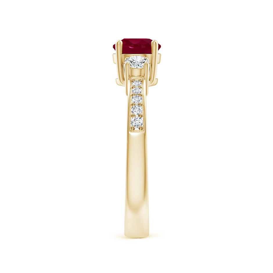 6mm A Classic Three Stone Ruby and Diamond Ring in Yellow Gold side 299