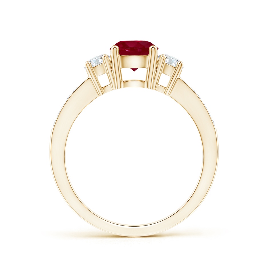 6mm AA Classic Three Stone Ruby and Diamond Ring in Yellow Gold side 199