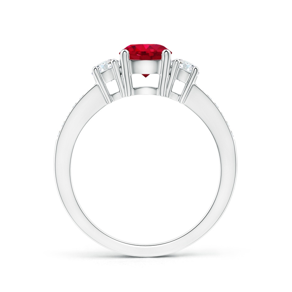 6mm AAA Classic Three Stone Ruby and Diamond Ring in White Gold side 199