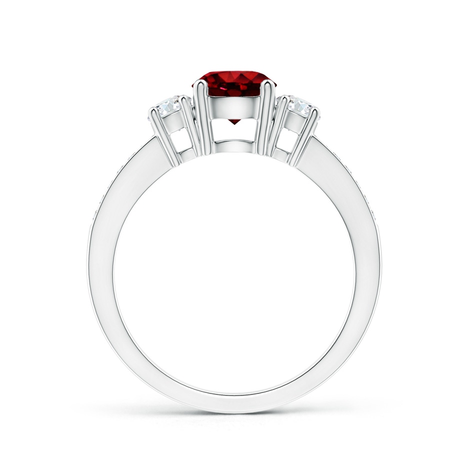 6mm AAAA Classic Three Stone Ruby and Diamond Ring in P950 Platinum side 199