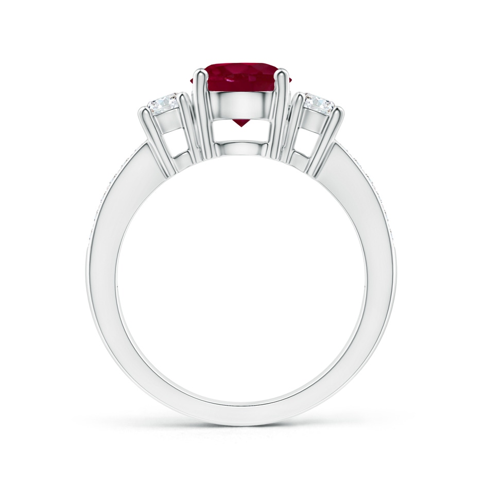 7mm A Classic Three Stone Ruby and Diamond Ring in White Gold side 199