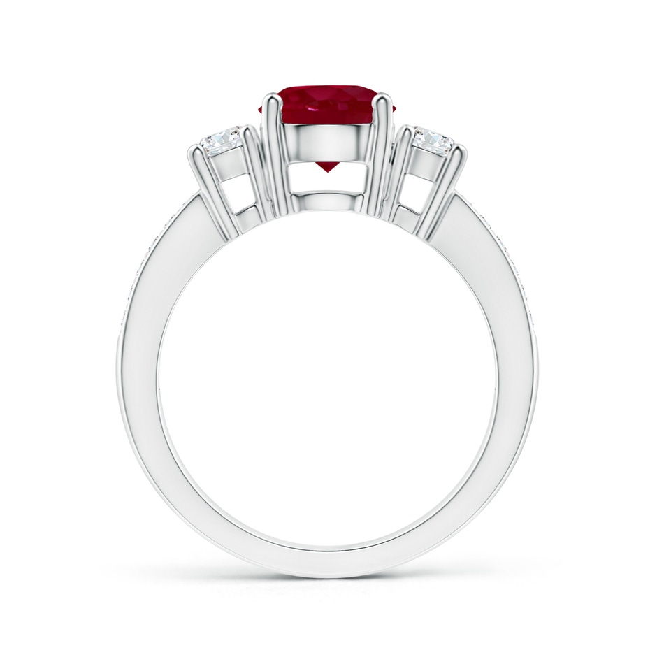 7mm AA Classic Three Stone Ruby and Diamond Ring in White Gold side 199