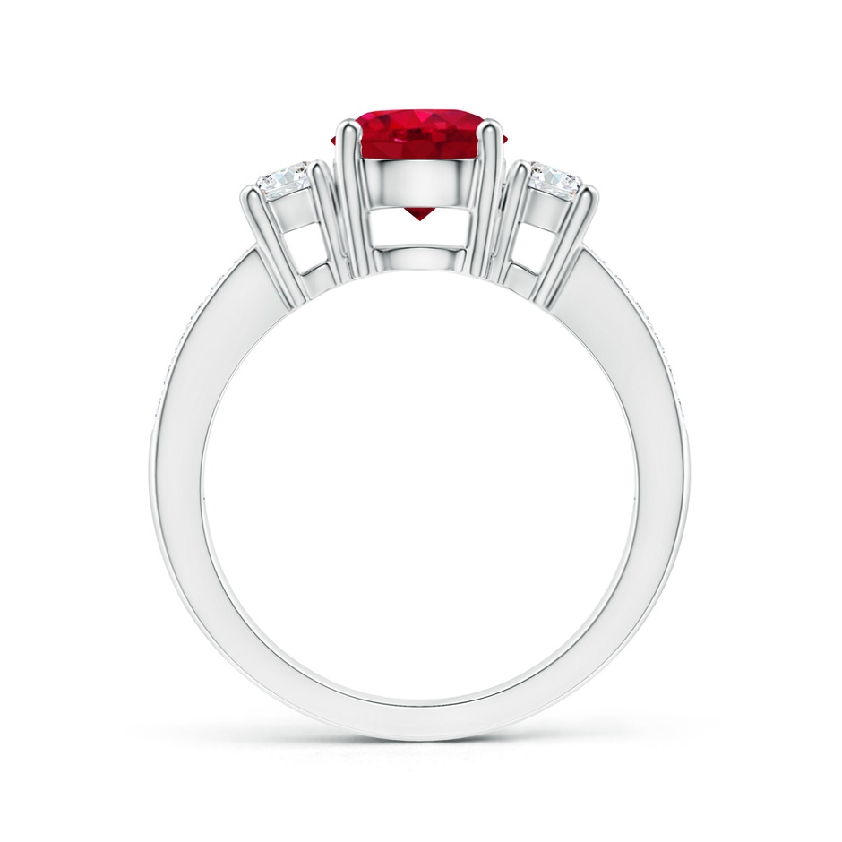 7mm AAA Classic Three Stone Ruby and Diamond Ring in White Gold side 199