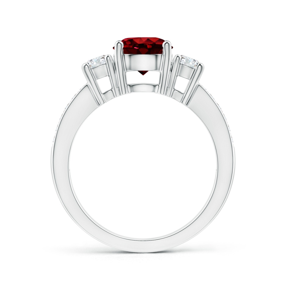 7mm AAAA Classic Three Stone Ruby and Diamond Ring in P950 Platinum side 199