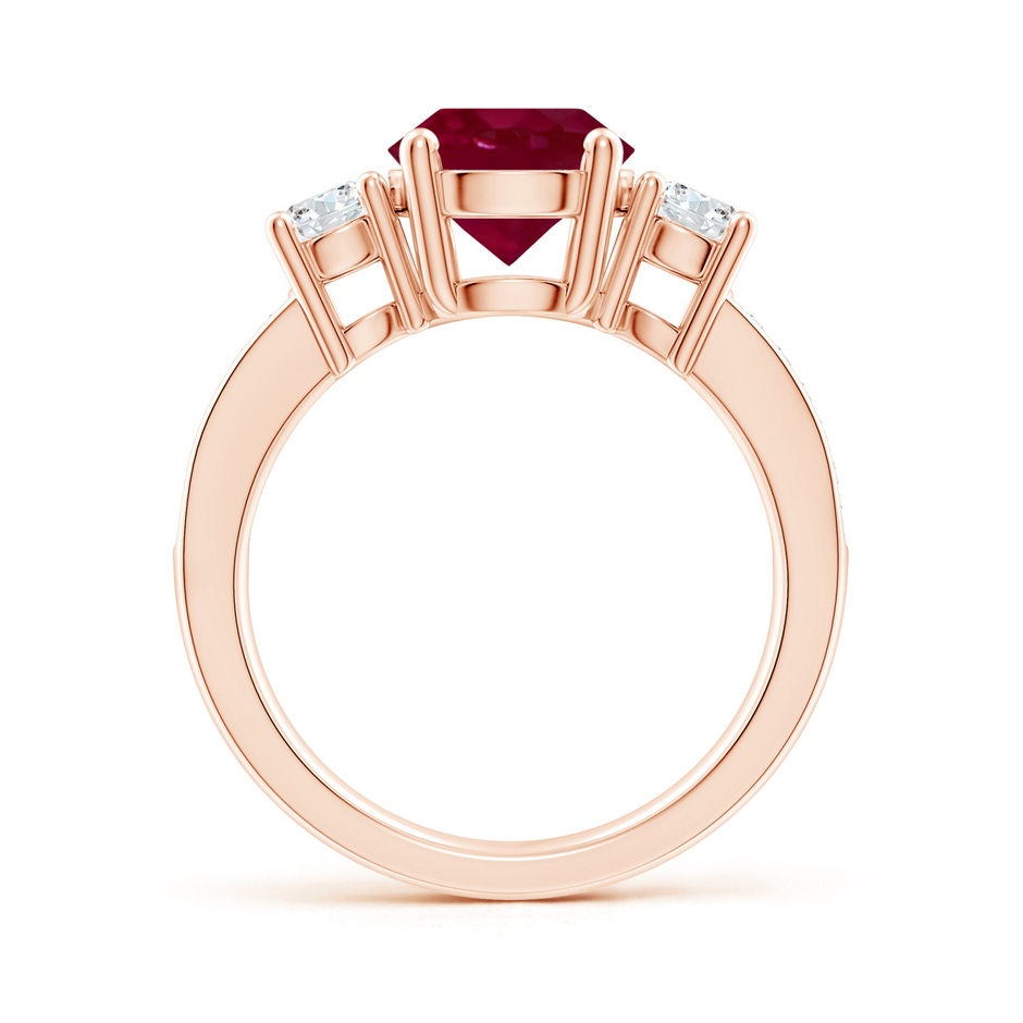 8mm A Classic Three Stone Ruby and Diamond Ring in Rose Gold side 199