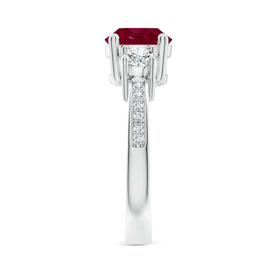 8mm A Classic Three Stone Ruby and Diamond Ring in White Gold side 299
