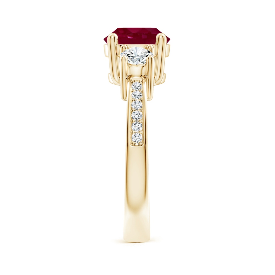 8mm A Classic Three Stone Ruby and Diamond Ring in Yellow Gold side 299