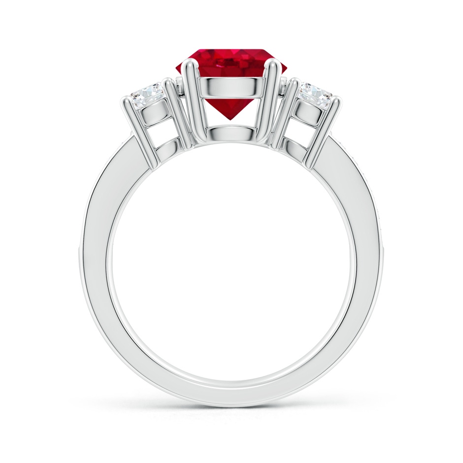 8mm AAA Classic Three Stone Ruby and Diamond Ring in P950 Platinum side 199