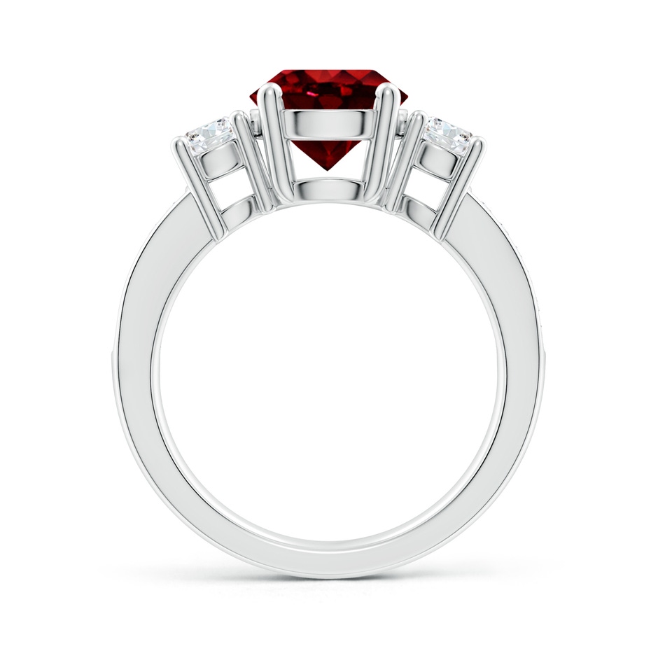 8mm AAAA Classic Three Stone Ruby and Diamond Ring in White Gold side 199