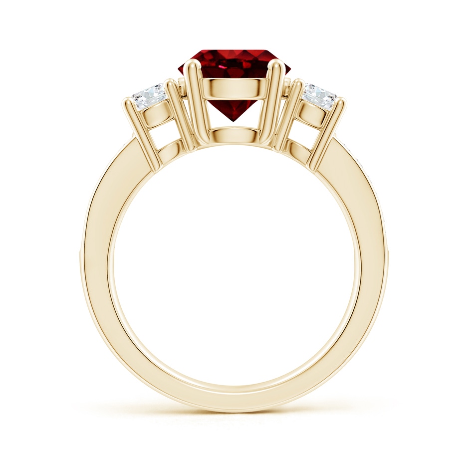 8mm AAAA Classic Three Stone Ruby and Diamond Ring in Yellow Gold side 199