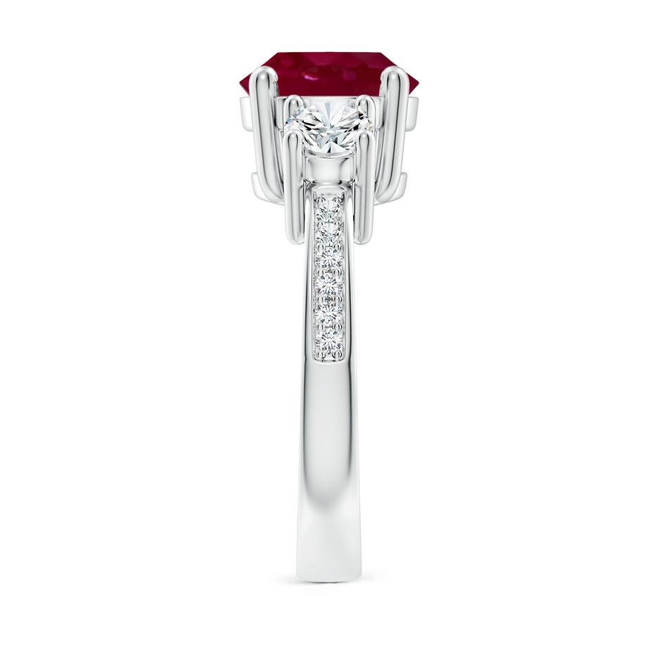 9mm A Classic Three Stone Ruby and Diamond Ring in P950 Platinum side 299