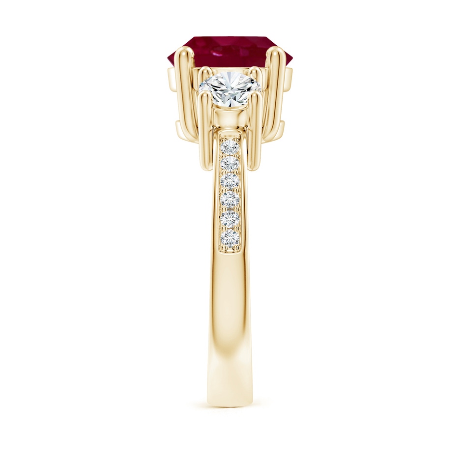 9mm A Classic Three Stone Ruby and Diamond Ring in Yellow Gold side 299