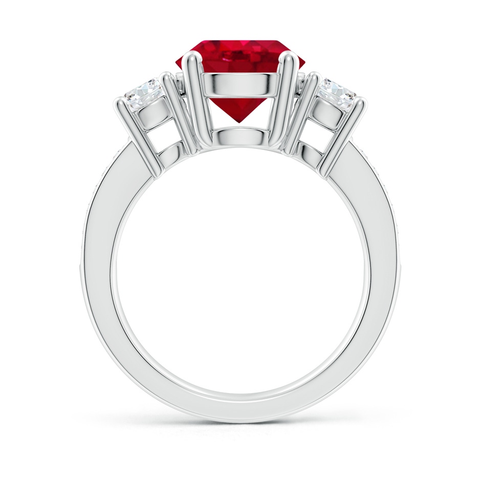 9mm AAA Classic Three Stone Ruby and Diamond Ring in P950 Platinum side 199