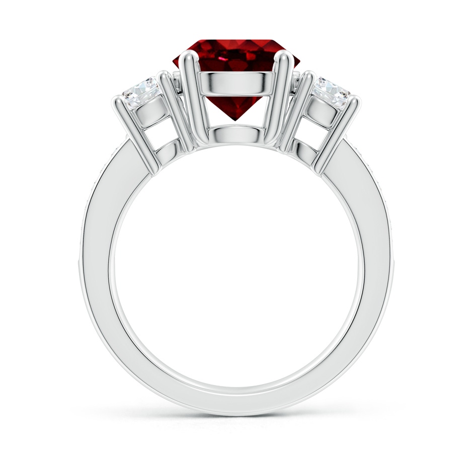 9mm AAAA Classic Three Stone Ruby and Diamond Ring in P950 Platinum side 199