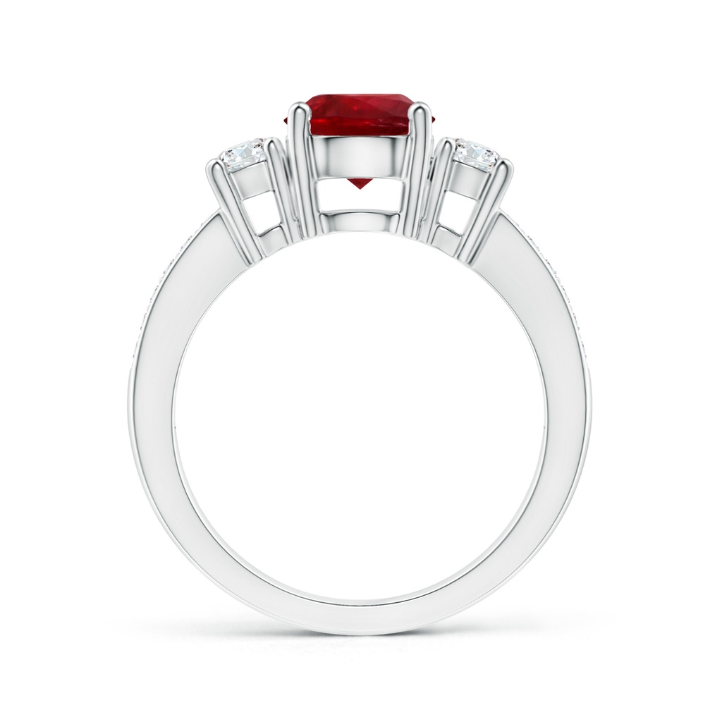 7.12x7.10x3.44mm AAAA GIA Certified Classic Ruby and Diamond Ring in 18K White Gold - side 199