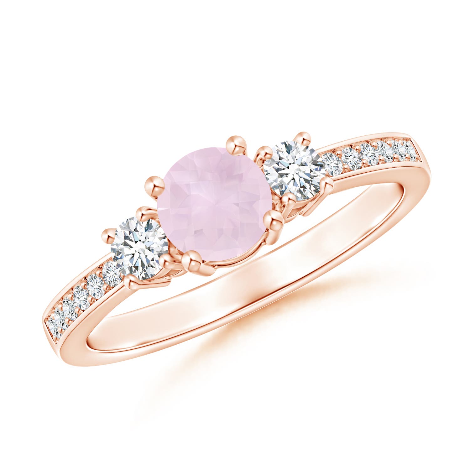 A - Rose Quartz / 0.71 CT / 14 KT Rose Gold