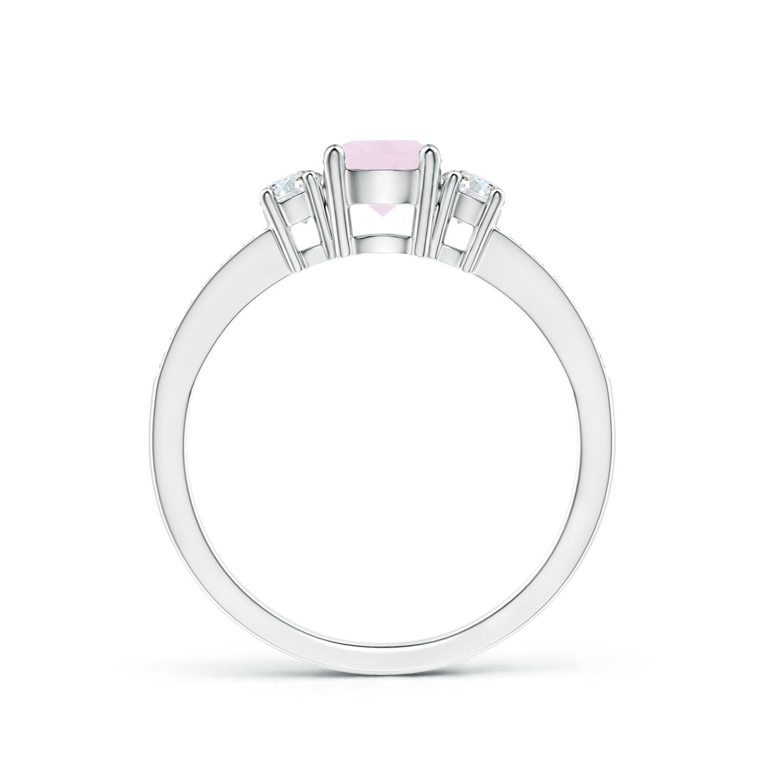 A - Rose Quartz / 0.71 CT / 14 KT White Gold