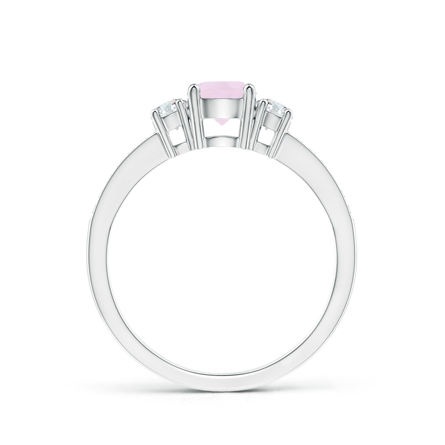 AA - Rose Quartz / 0.71 CT / 14 KT White Gold