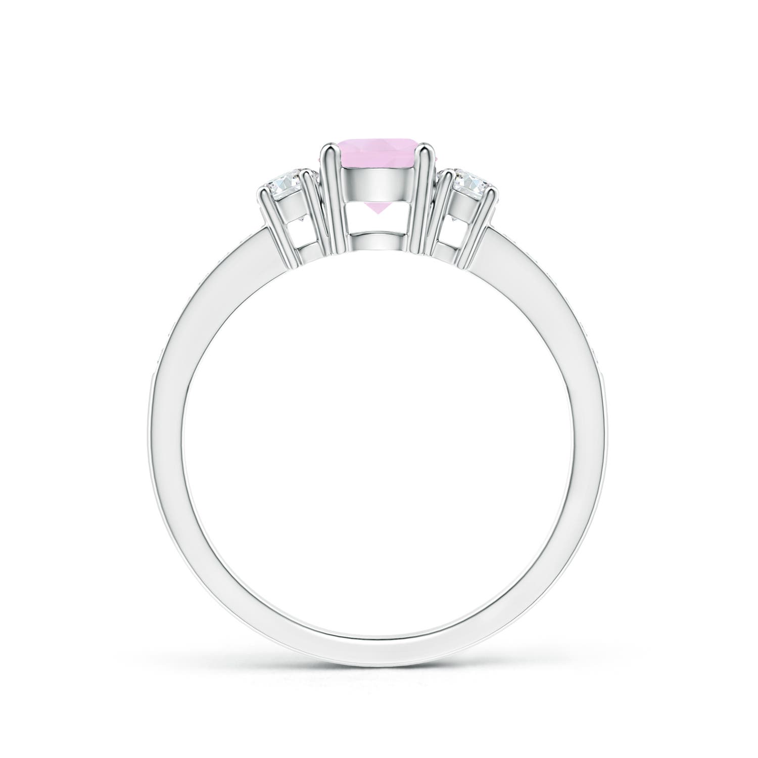 AAA - Rose Quartz / 0.71 CT / 14 KT White Gold