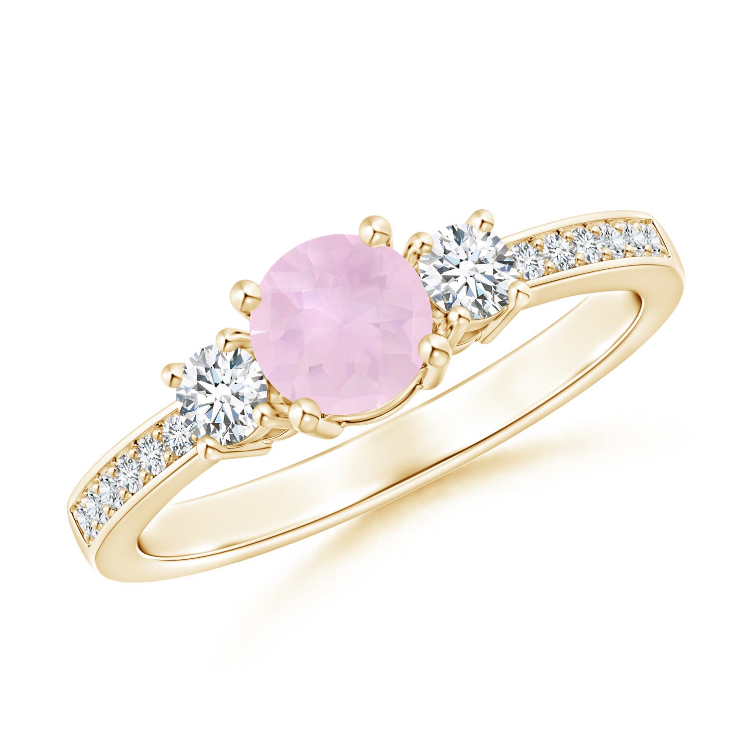 AAA - Rose Quartz / 0.71 CT / 14 KT Yellow Gold