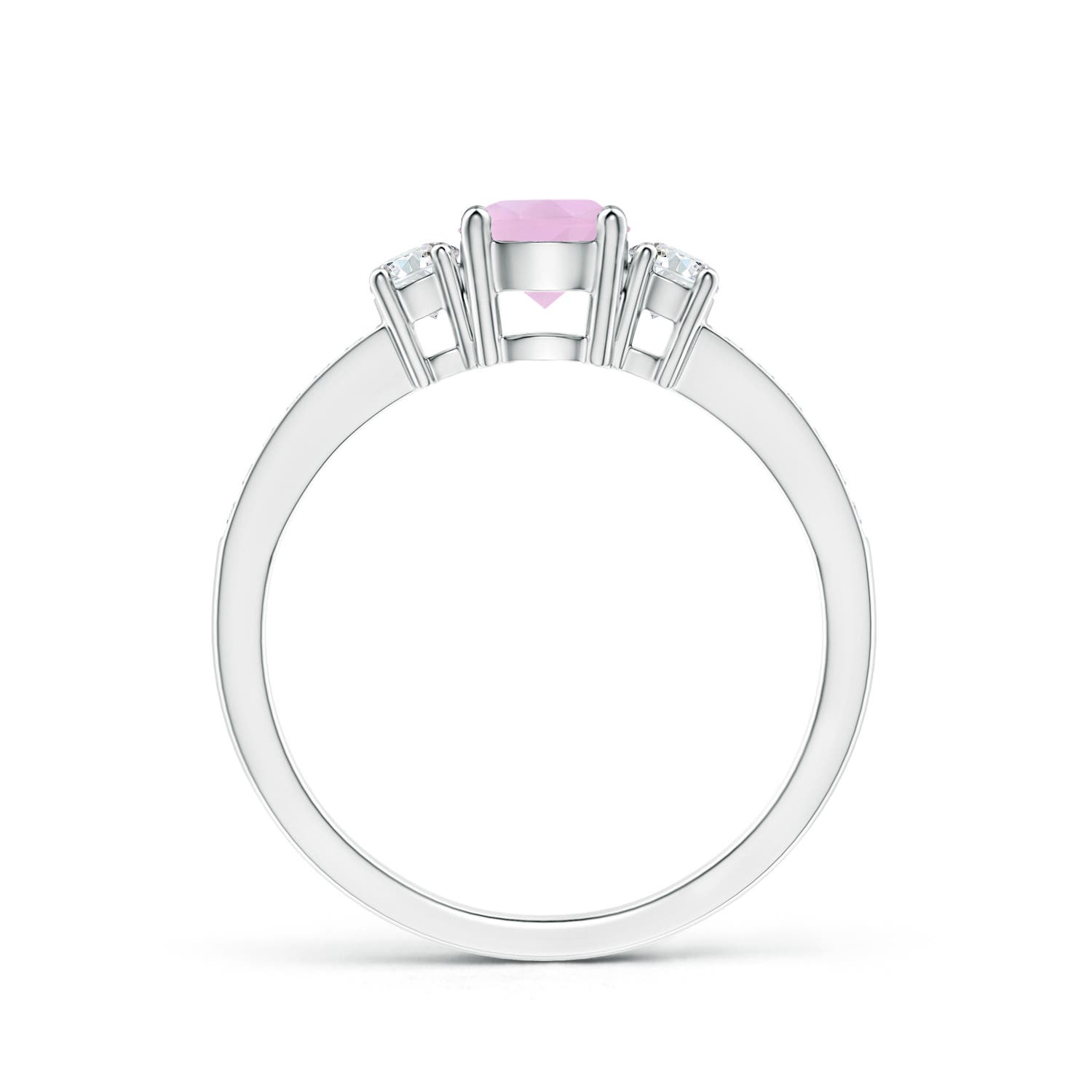 AAAA - Rose Quartz / 0.71 CT / 14 KT White Gold