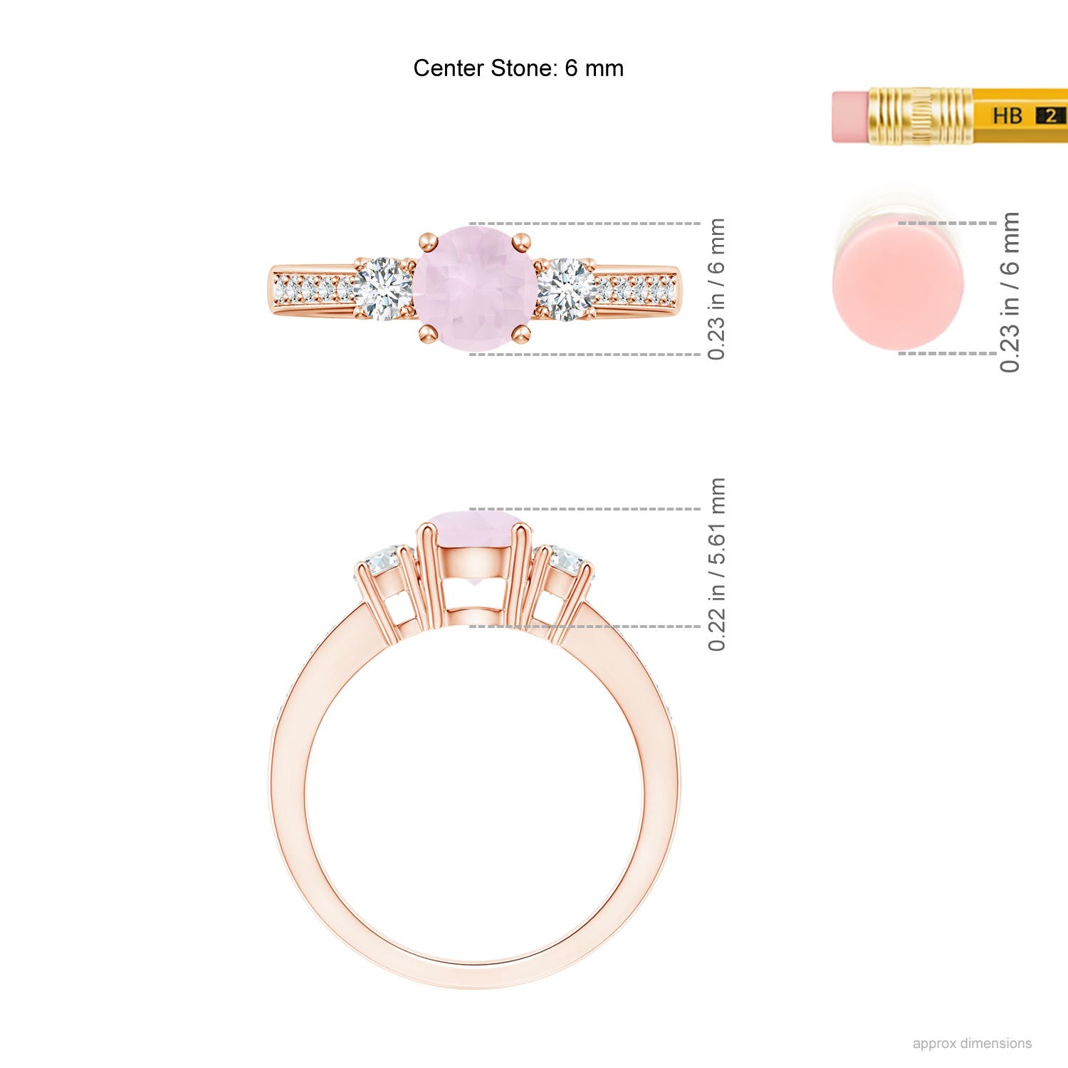 A - Rose Quartz / 1.16 CT / 14 KT Rose Gold