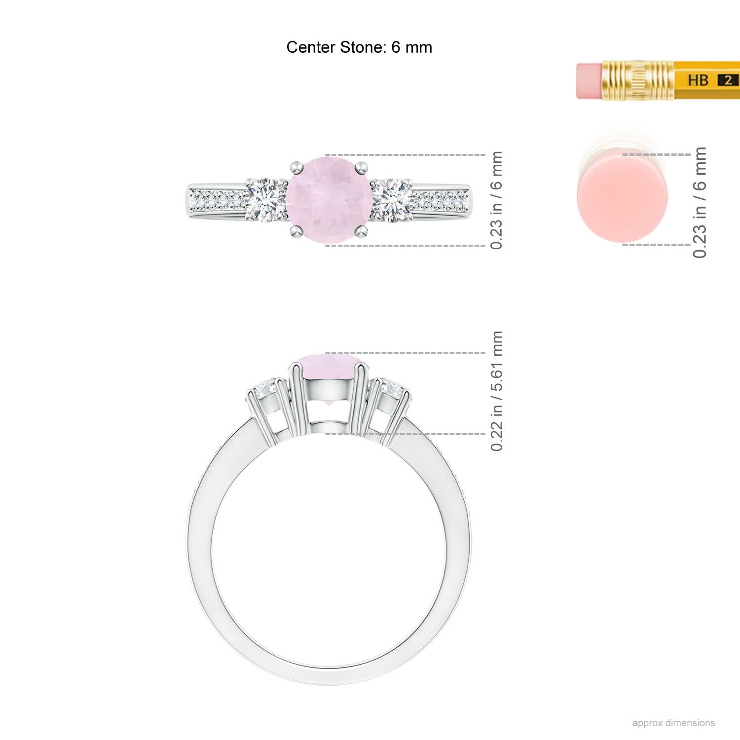 A - Rose Quartz / 1.16 CT / 14 KT White Gold