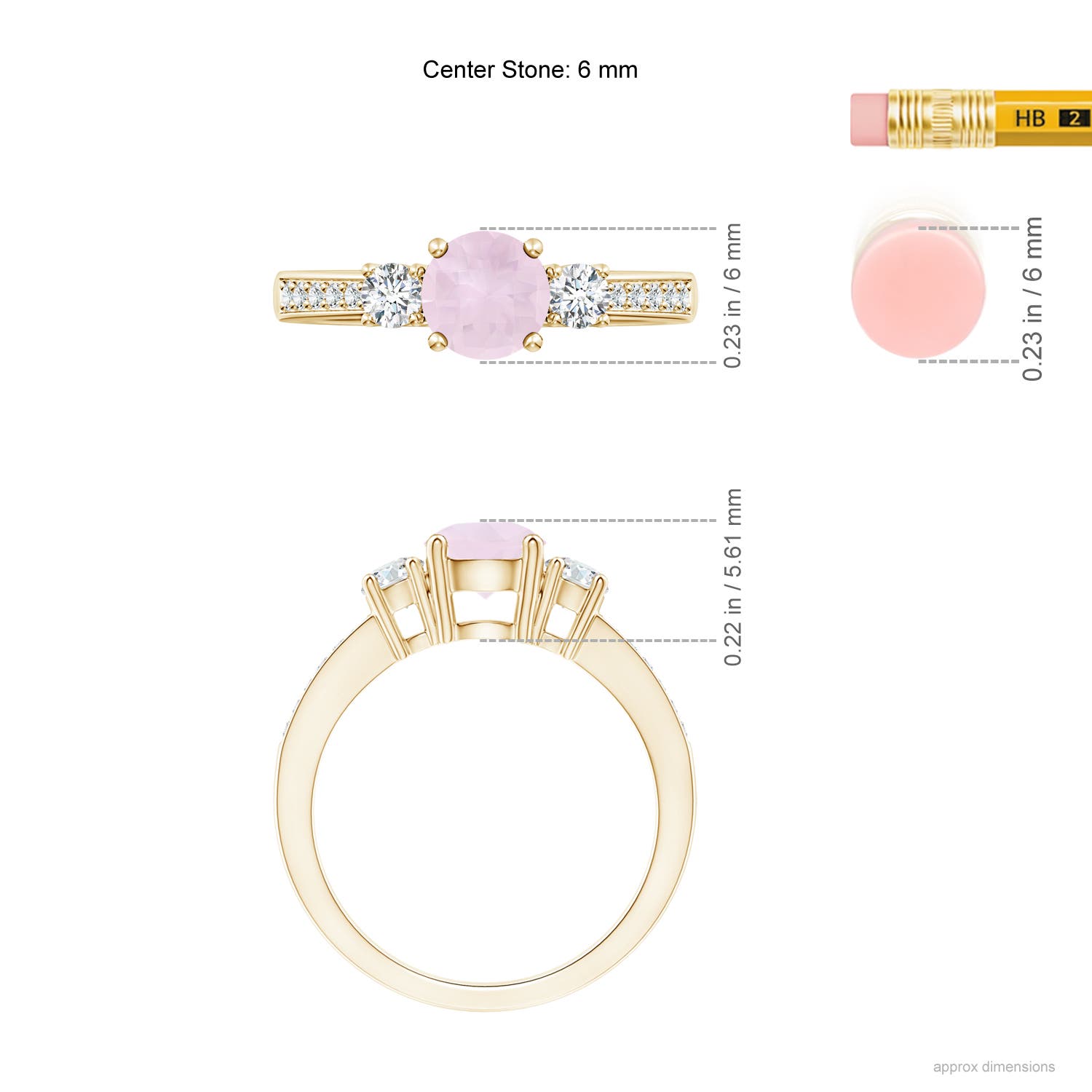 A - Rose Quartz / 1.16 CT / 14 KT Yellow Gold