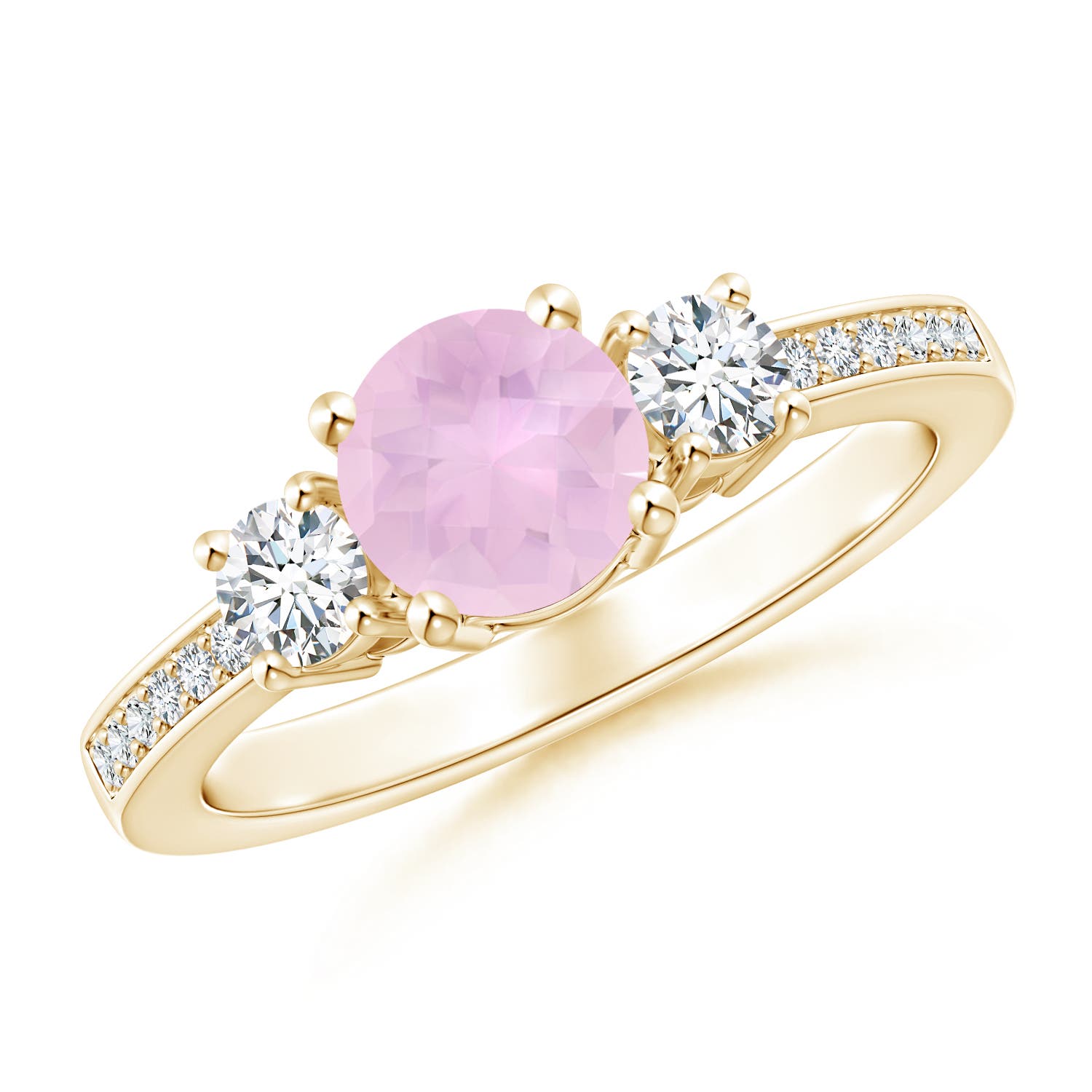 AAAA - Rose Quartz / 1.16 CT / 14 KT Yellow Gold