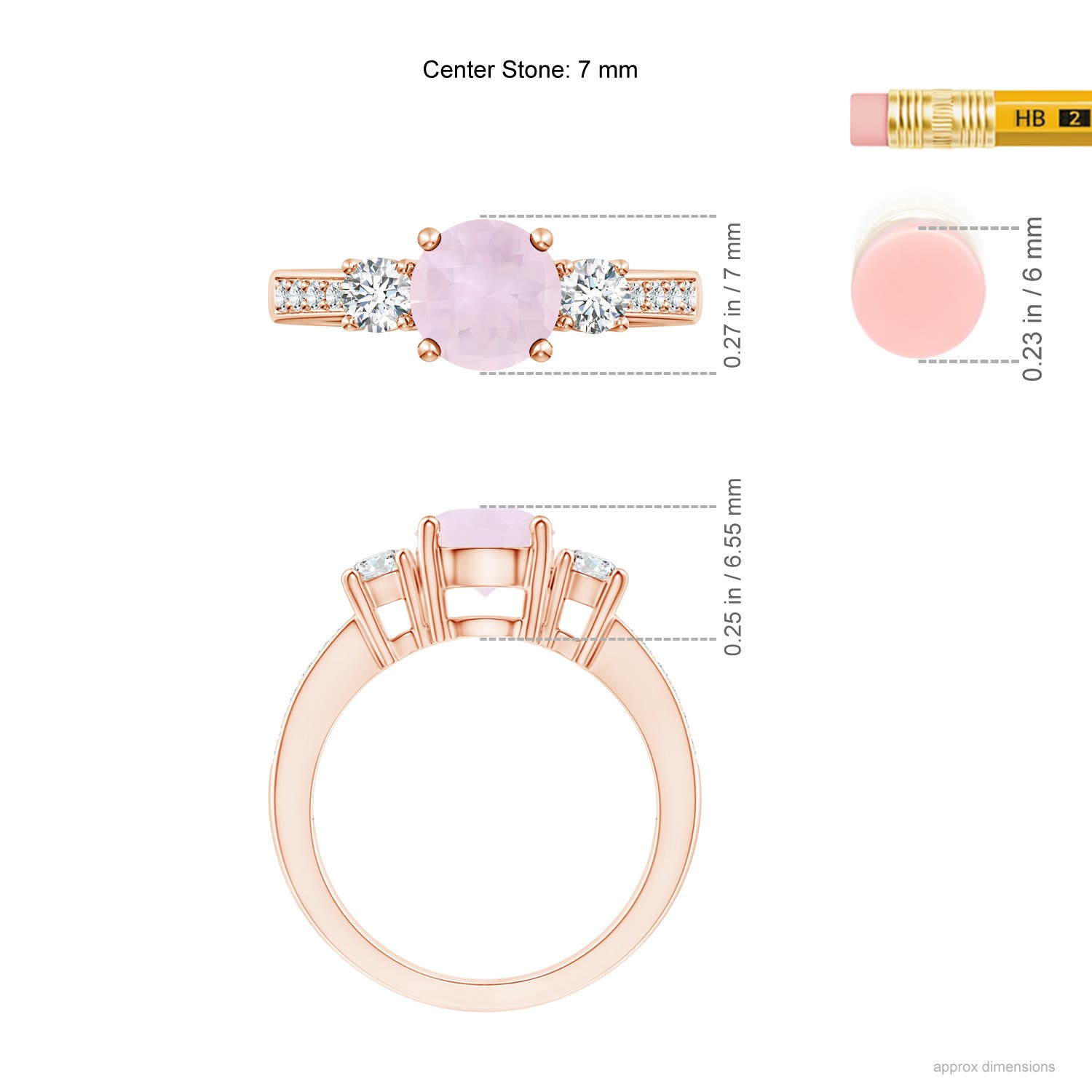 A - Rose Quartz / 1.79 CT / 14 KT Rose Gold