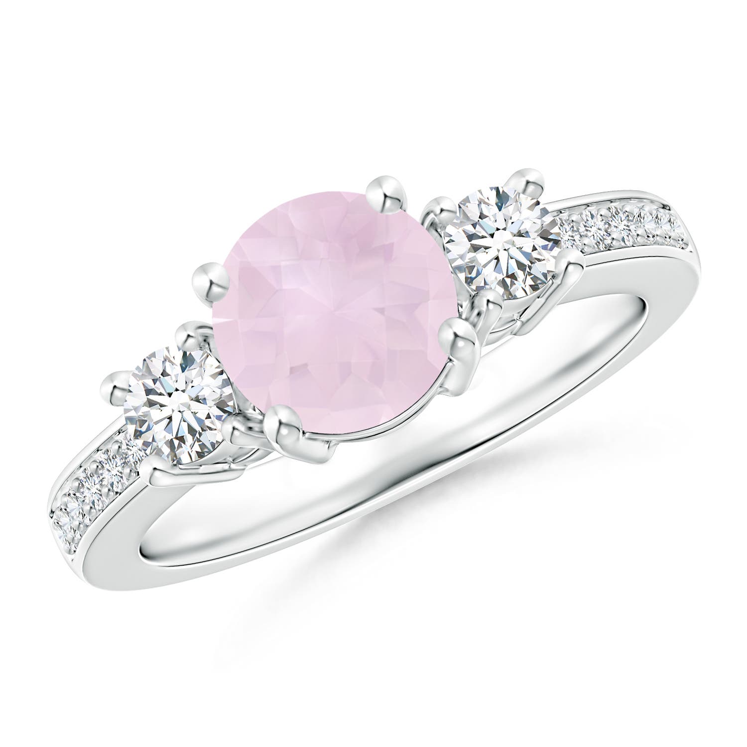 A - Rose Quartz / 1.79 CT / 14 KT White Gold