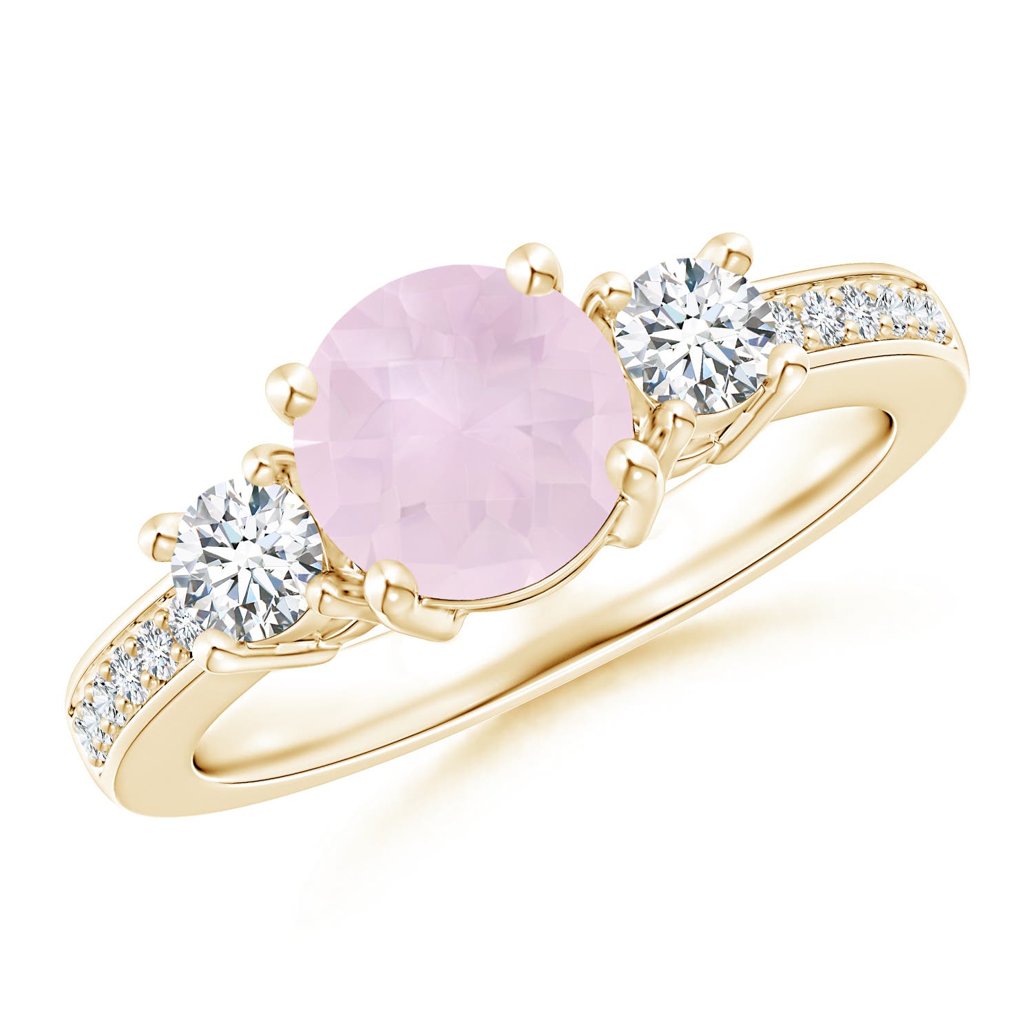 A - Rose Quartz / 1.79 CT / 14 KT Yellow Gold