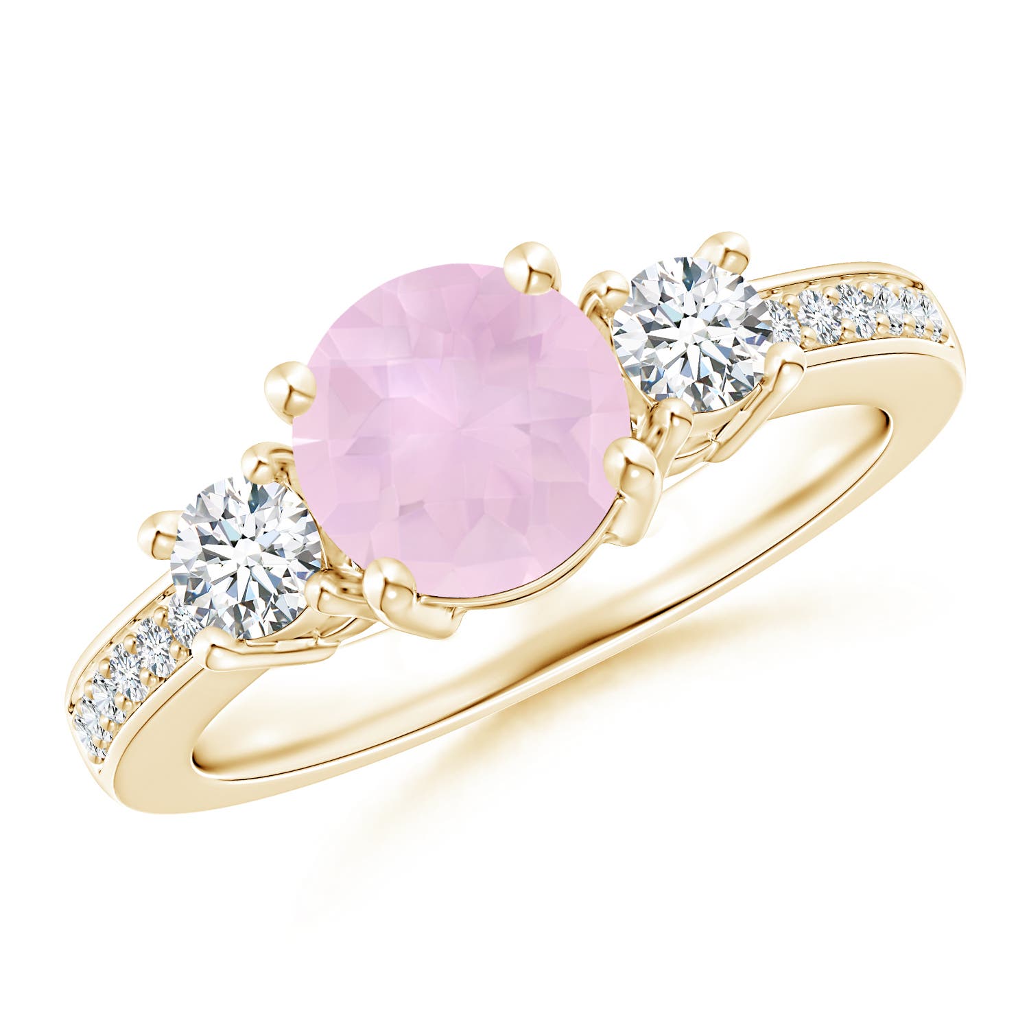 AAA - Rose Quartz / 1.79 CT / 14 KT Yellow Gold