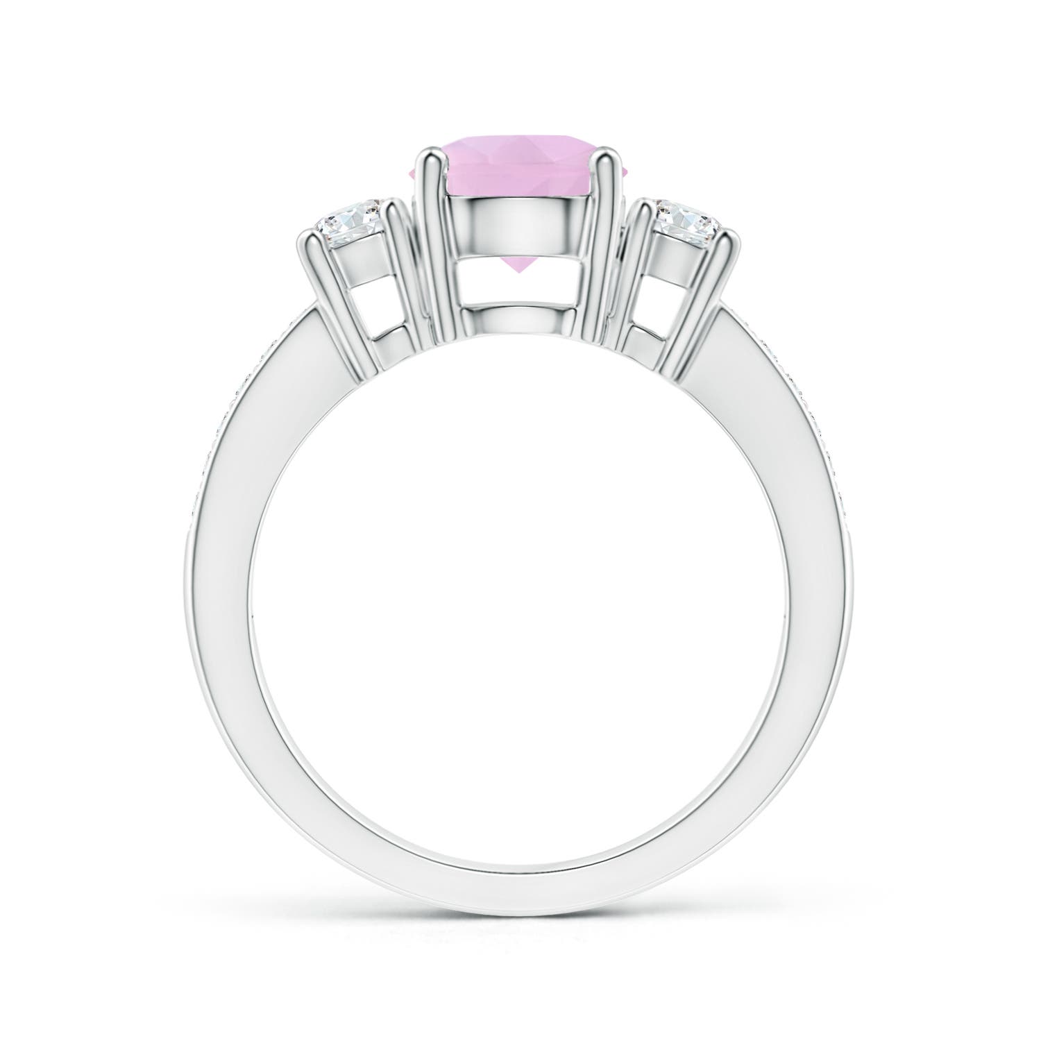 AAAA - Rose Quartz / 1.79 CT / 14 KT White Gold