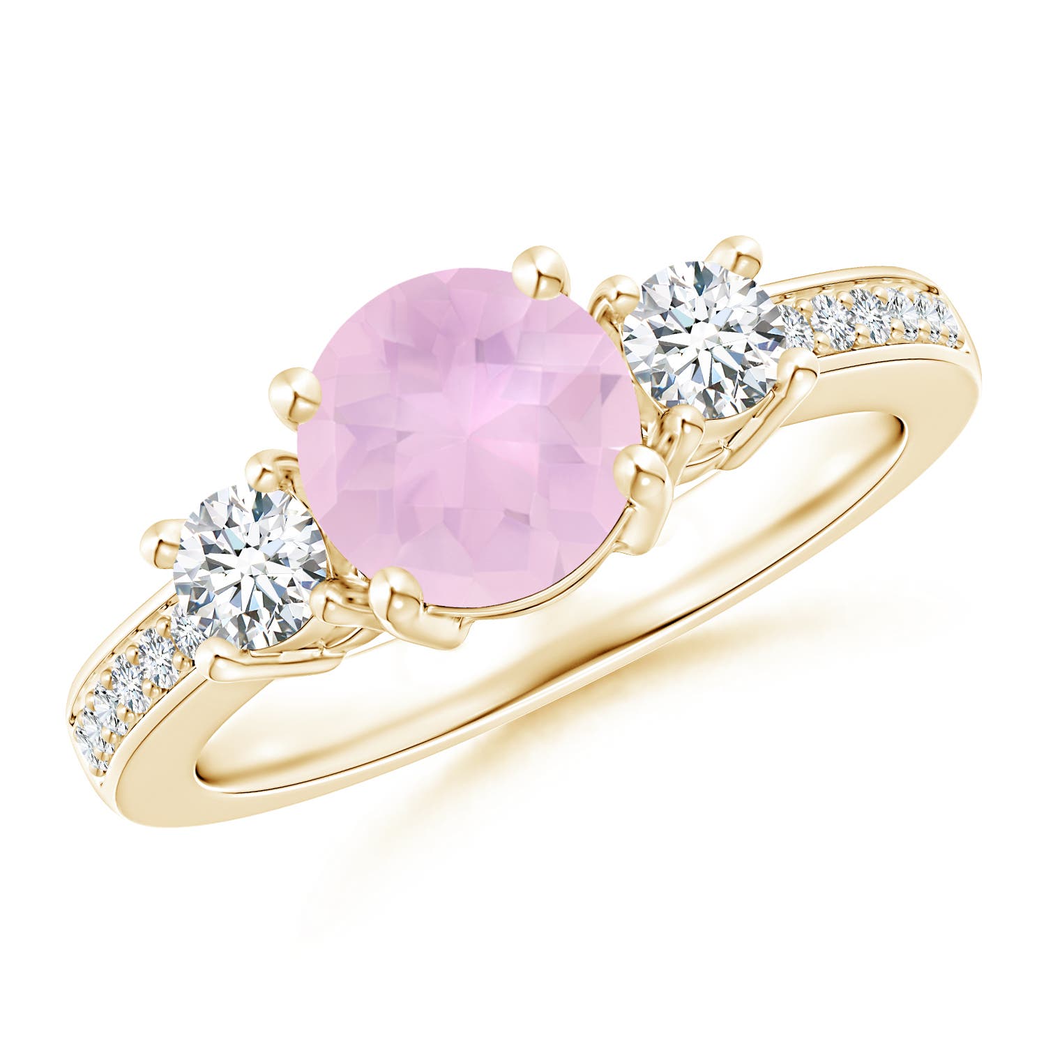 AAAA - Rose Quartz / 1.79 CT / 14 KT Yellow Gold