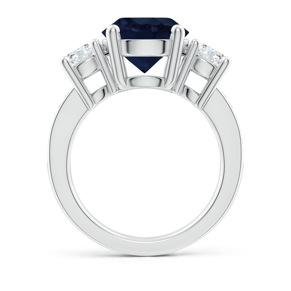 10mm A Classic Three Stone Blue Sapphire and Diamond Ring in P950 Platinum side 199
