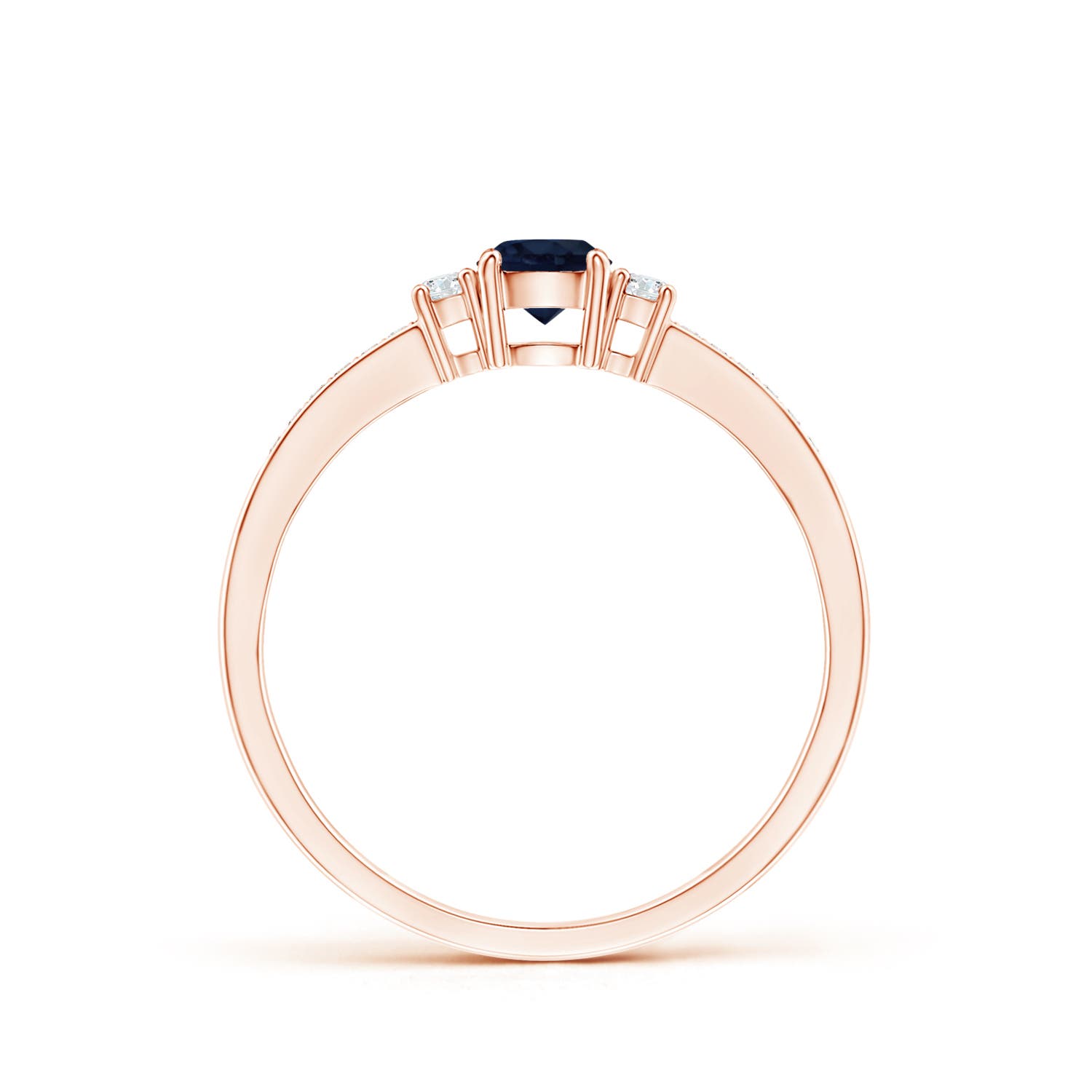 A - Blue Sapphire / 0.46 CT / 14 KT Rose Gold