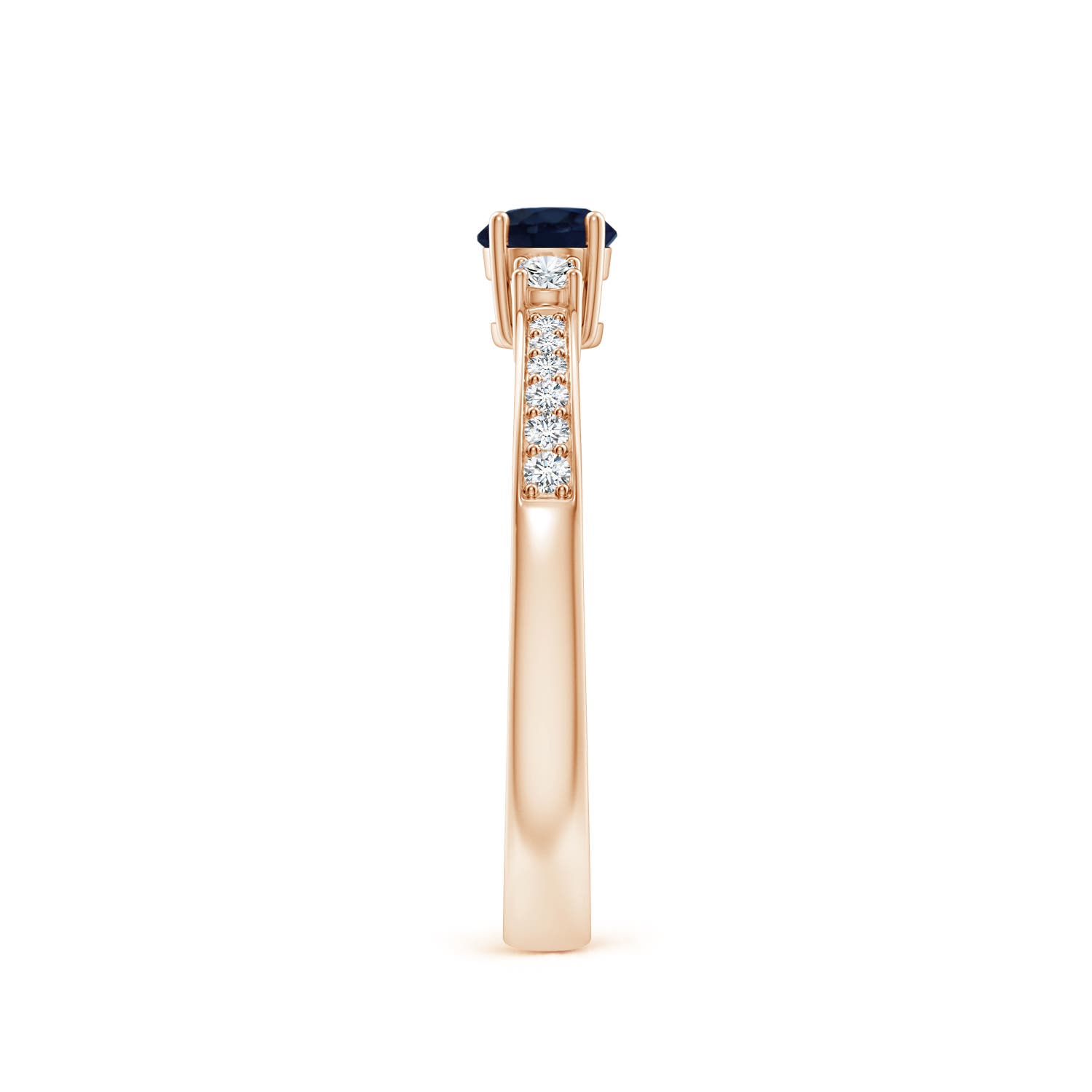 A - Blue Sapphire / 0.46 CT / 14 KT Rose Gold