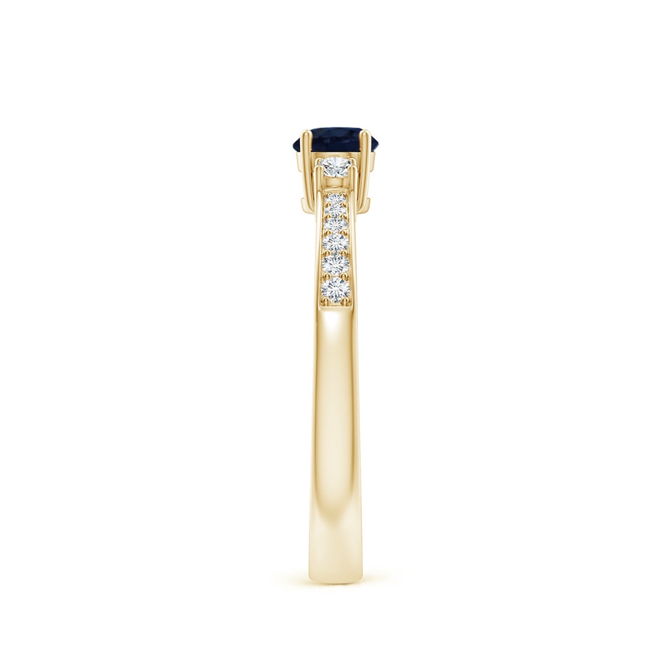 4mm A Classic Three Stone Blue Sapphire and Diamond Ring in Yellow Gold side 299
