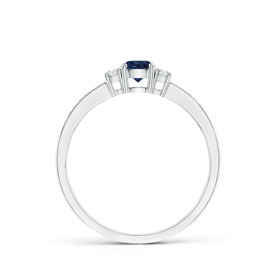 4mm AA Classic Three Stone Blue Sapphire and Diamond Ring in P950 Platinum side 199
